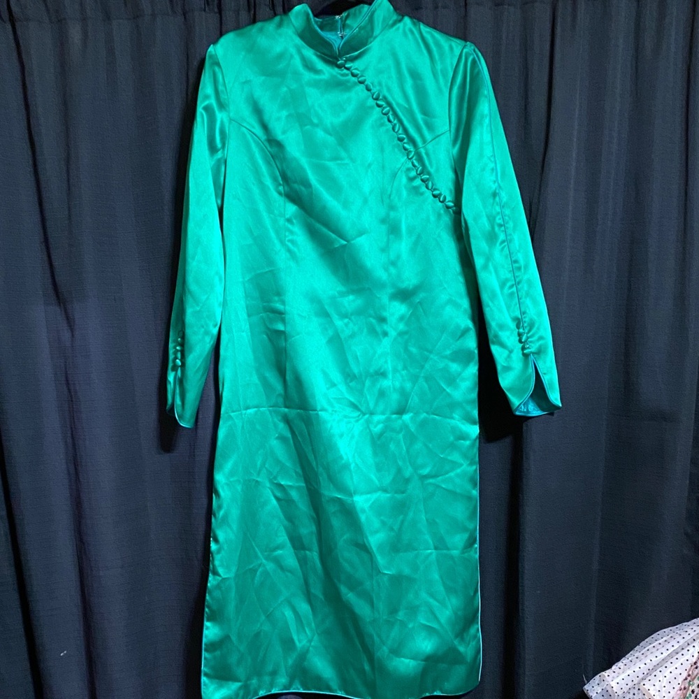 Chic Teal Long Sleeve Dress